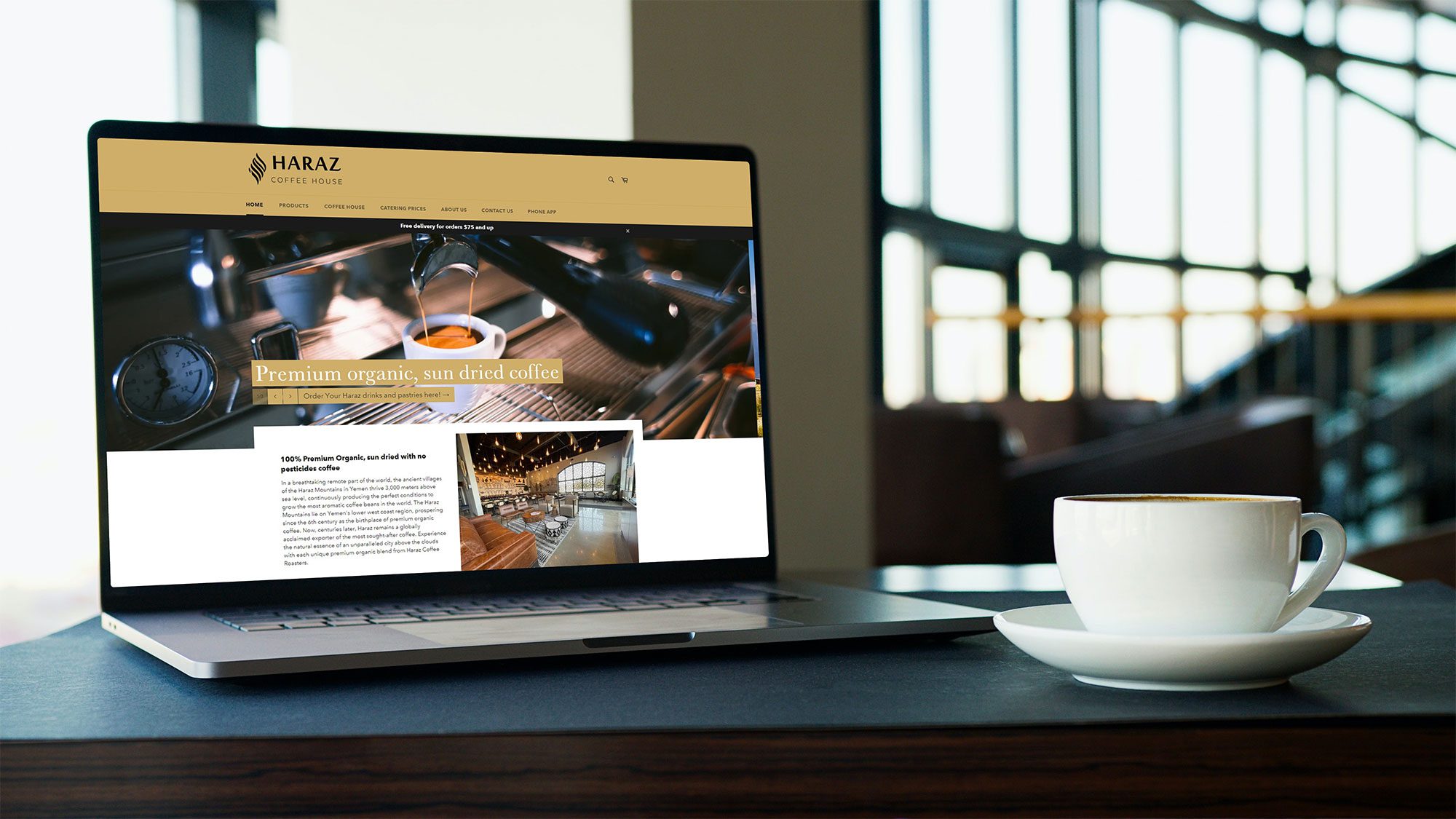 Haraz Coffee House website Home page